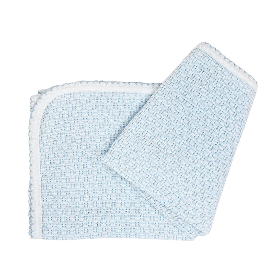 Solid Blue Knit Swaddle Blanket