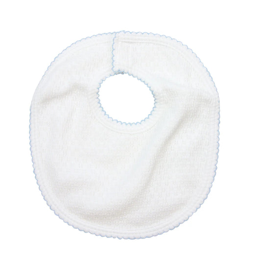 Blue Trim Knit Bib