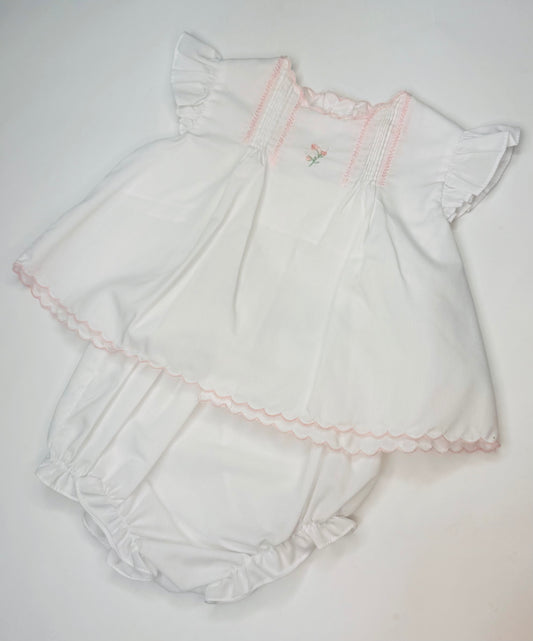 Flower Embroidered Heirloom
Diaper Set