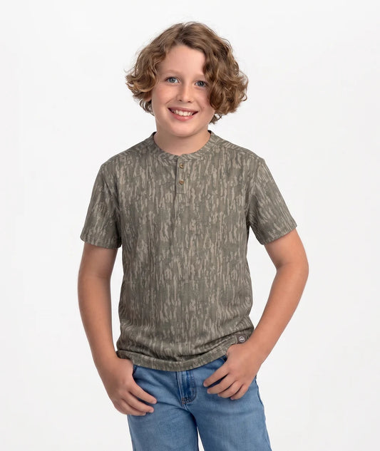 Youth Max Comfort SS Henley - Tree Bark