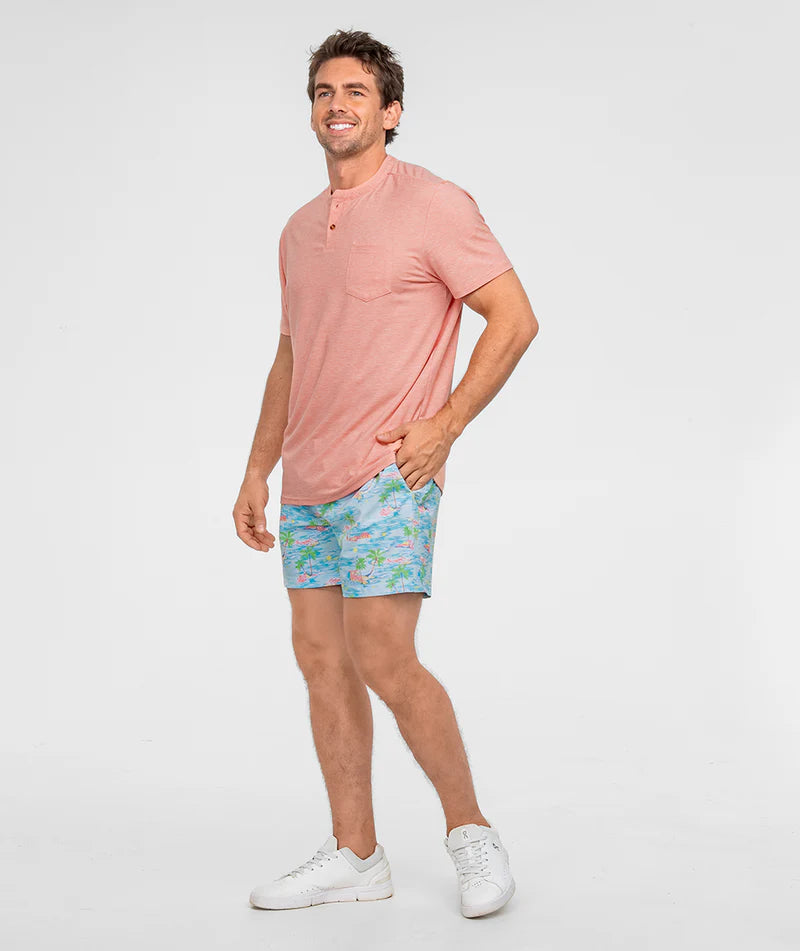 Max Comfort SS Henley - Coral Sky