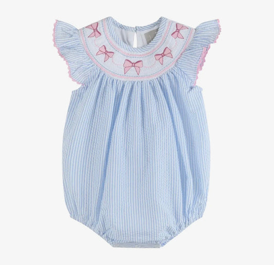 Blue/pink Bow Ruffle Bubble
