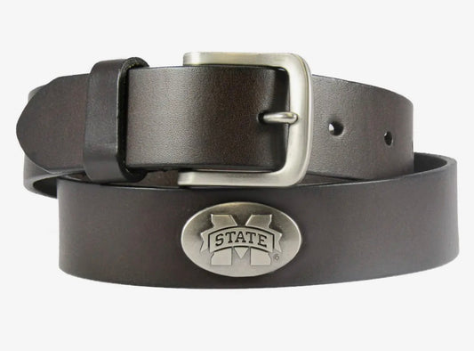 Zep-Pro Men's Collegiate Leather Belt - Mississippi State Bulldogs