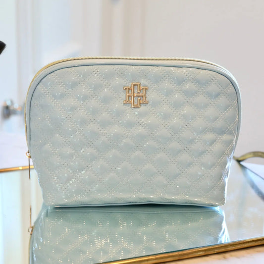 Capri Large Pouch - Light Blue Patent