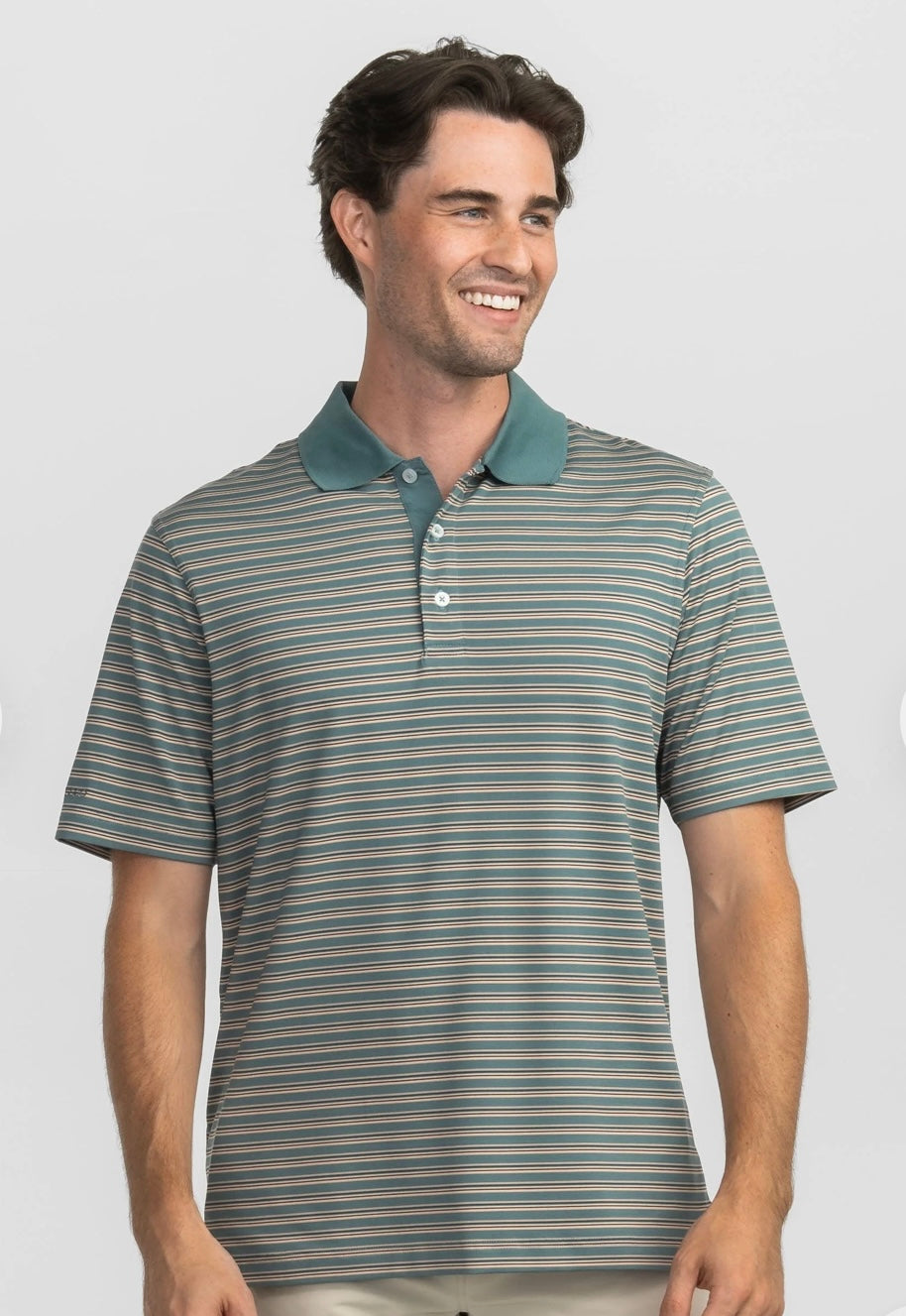 Somerset Stripe Polo - Blue Forest