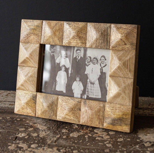 Luna 4x6 Photo Pieced Square Picture Frame Mango Wood