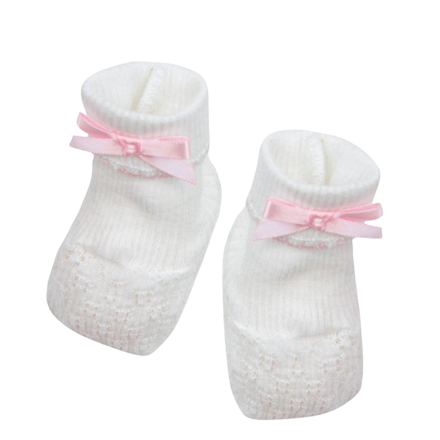 Pink Trim Knit Booties