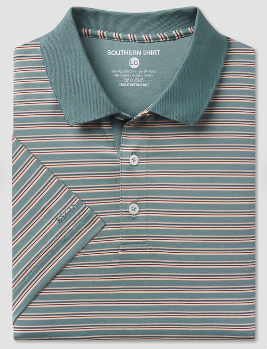 Somerset Stripe Polo - Blue Forest
