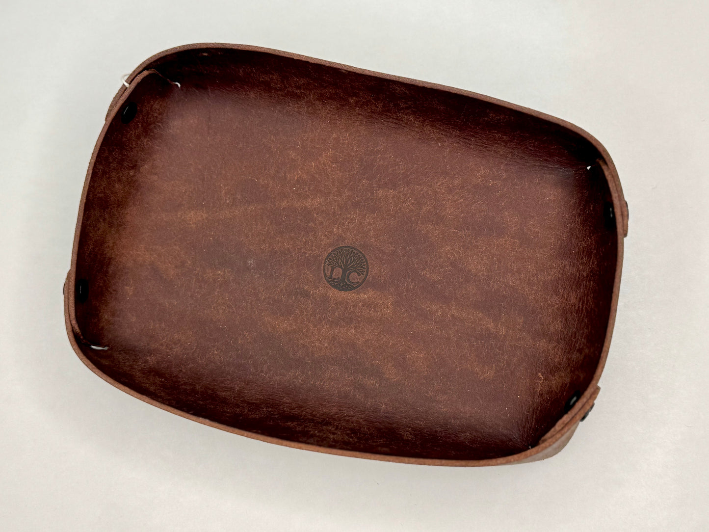 Italian Leather Valet Tray - Tobacco