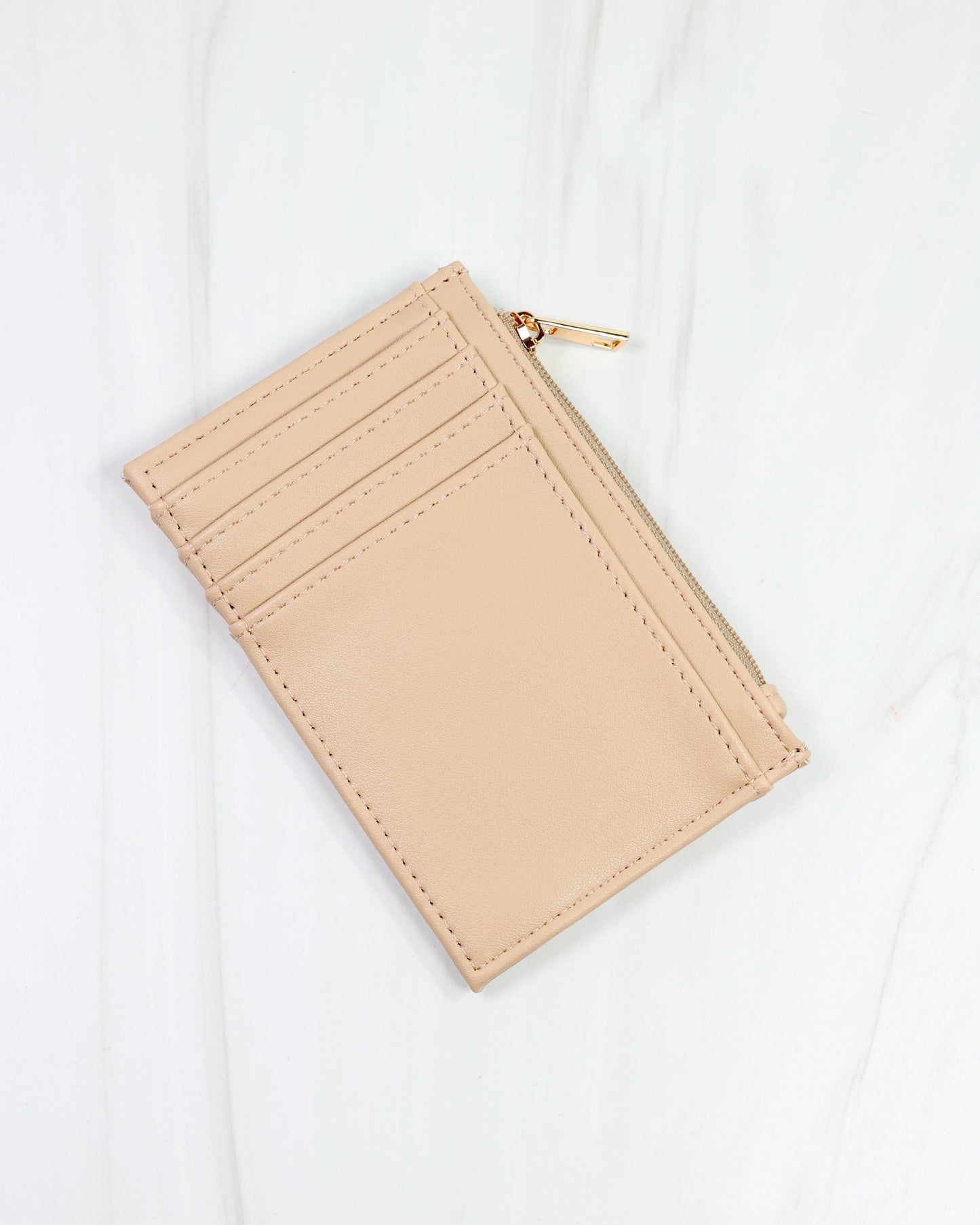Molly Zip Card Holder - Nude