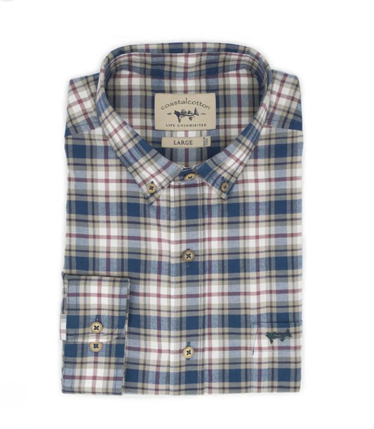 Plaid Button Down - Blue & White