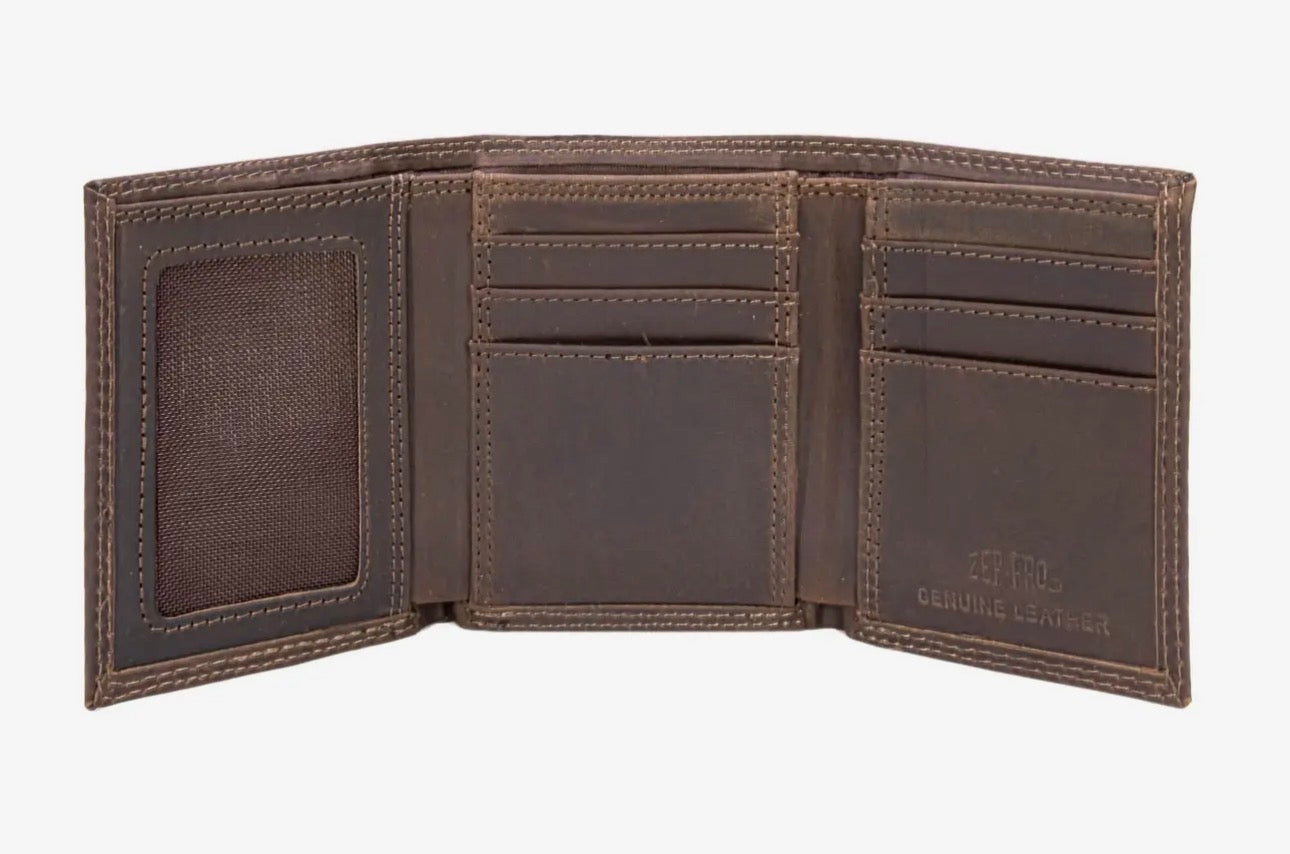 Zep-Pro Leather Trifold Wallet - Mississippi State Bulldogs