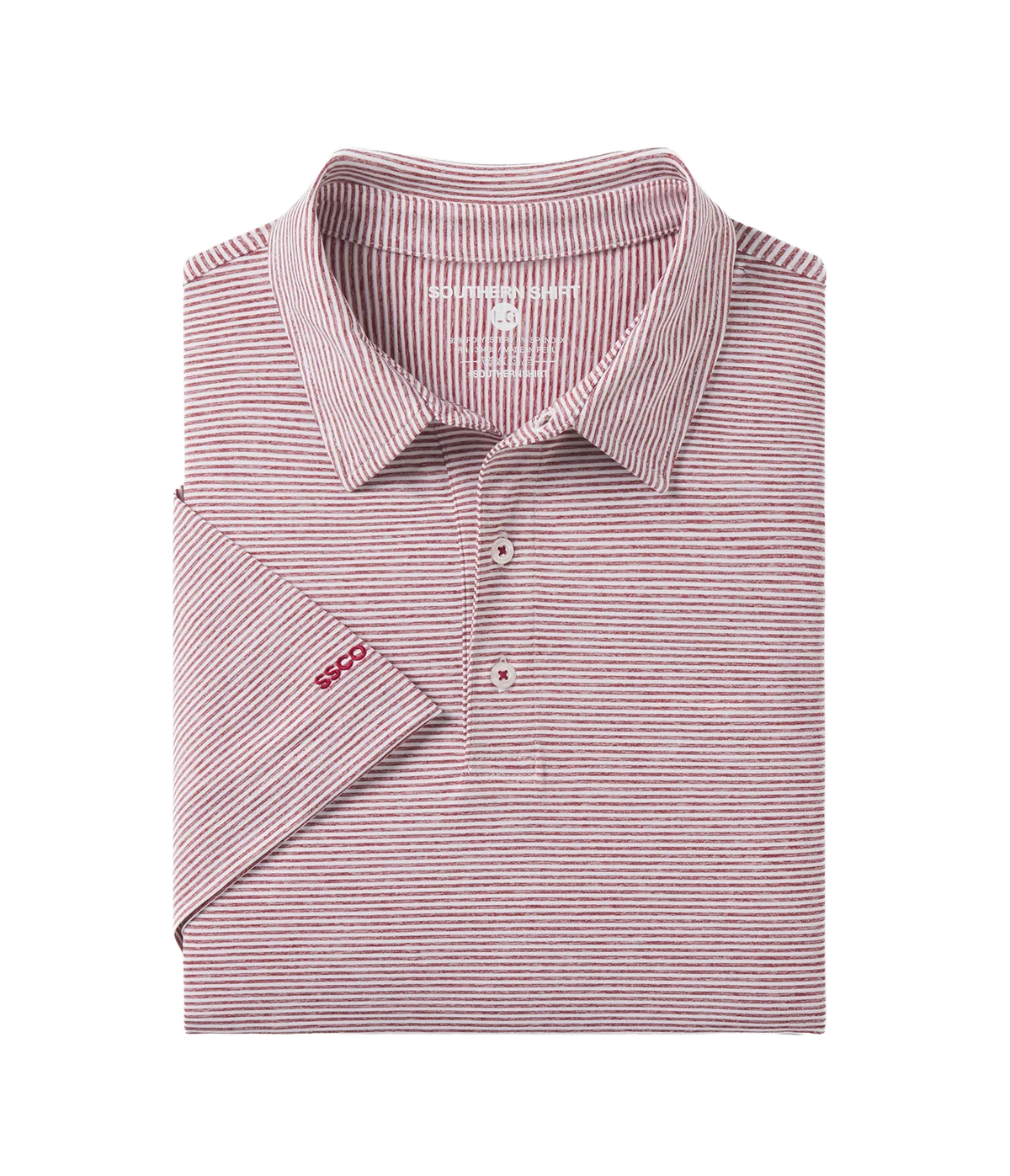 Madison Stripe Polo - University Red