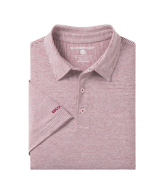 Youth Madison Stripe Polo - University Red