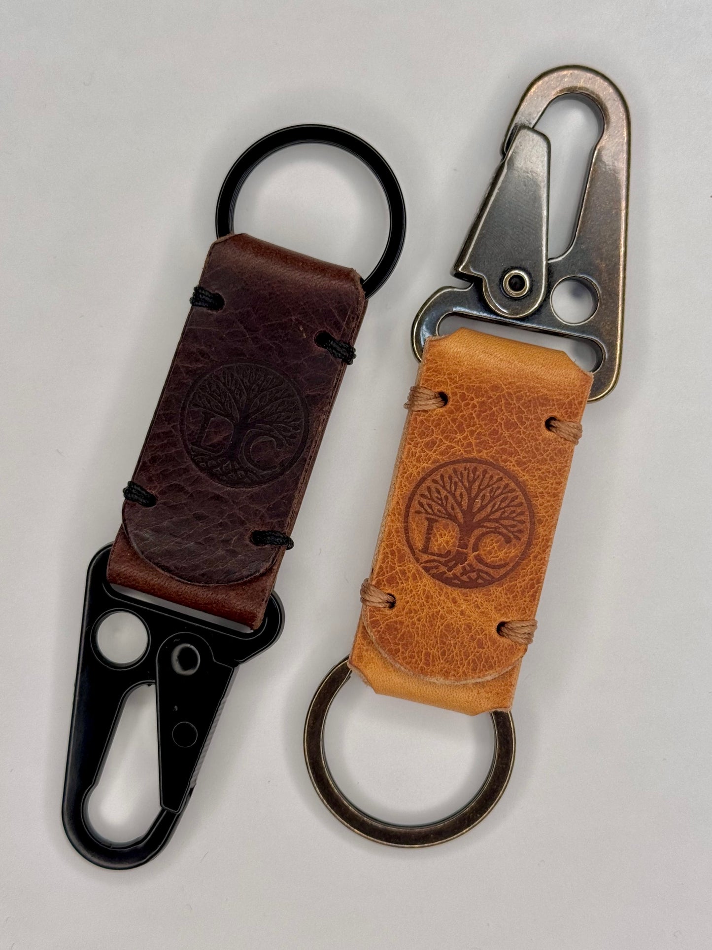 Italian Leather Keychain - HK Snap Hook