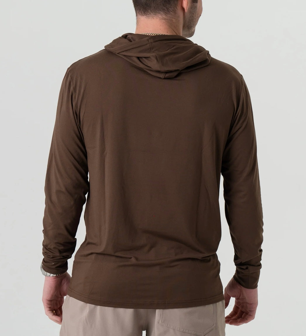 Performance Hoodie - Heather Brown