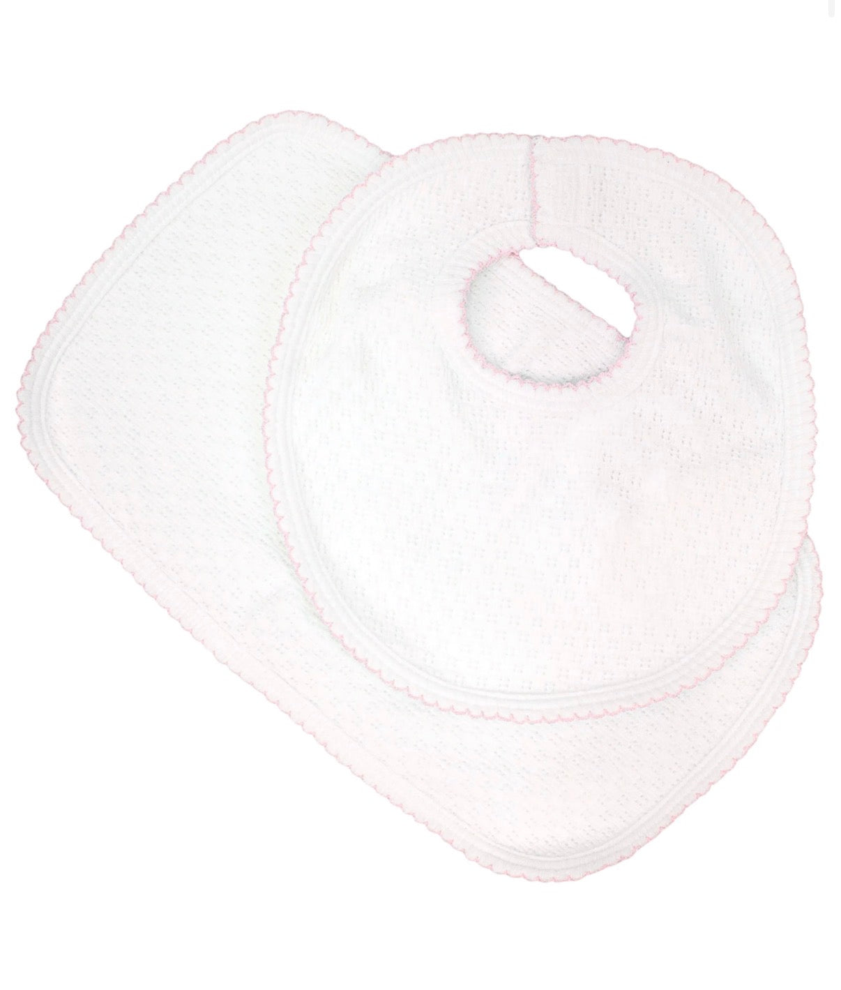 Pink Trim Knit Burp Cloth