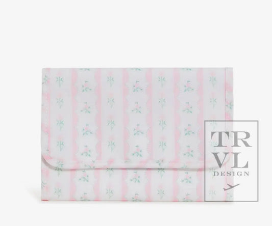 Mini Rollup Hanging Bag - Ribbon Floral Pink