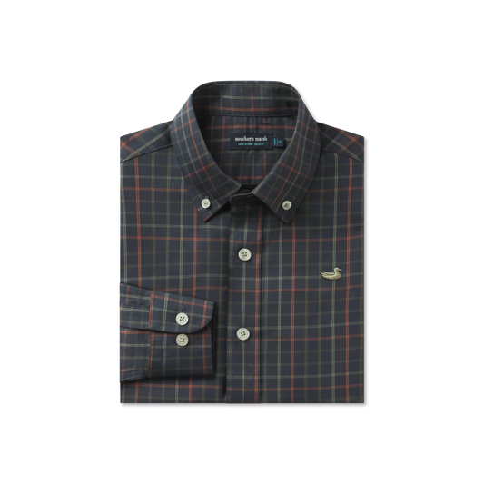 Youth Dress Shirt - Navy & Olive