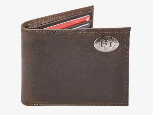 Zep-Pro Leather Bifold Wallet - Mississippi State Bulldogs