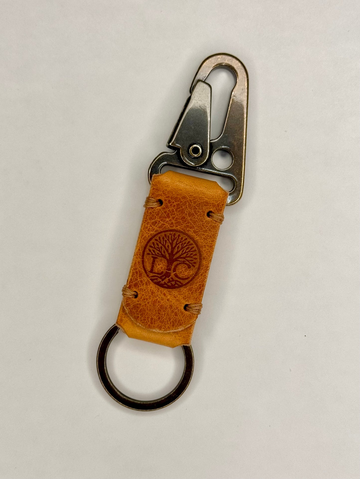 Italian Leather Keychain - HK Snap Hook