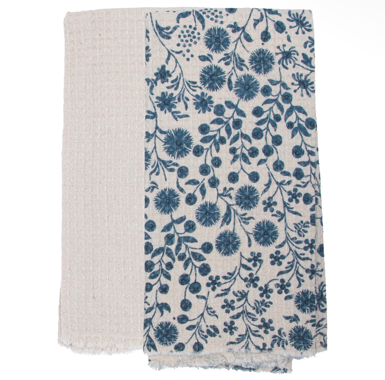 Navy Dandelions Tea Towels - Set of 2