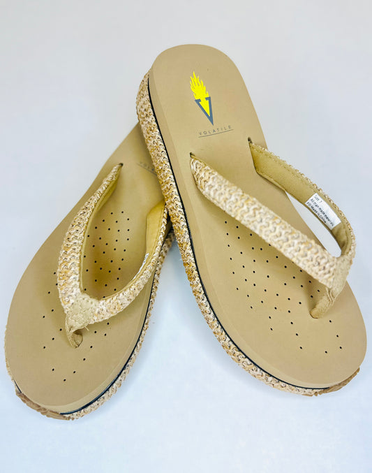 Palau Raffia Low Thong Sandals