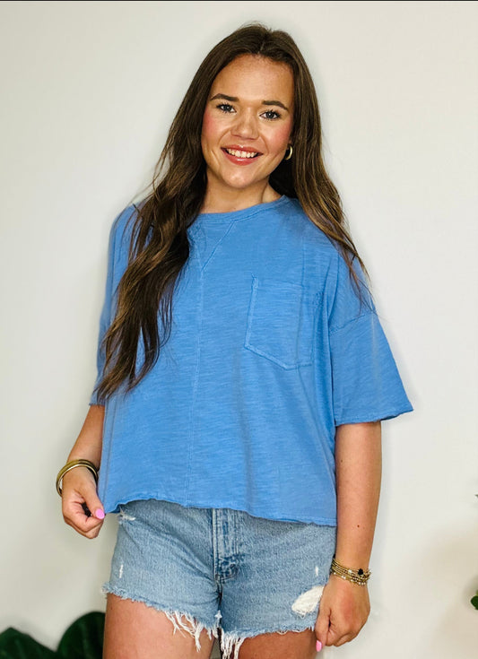 Take a Break Pocket Tee - Blue
