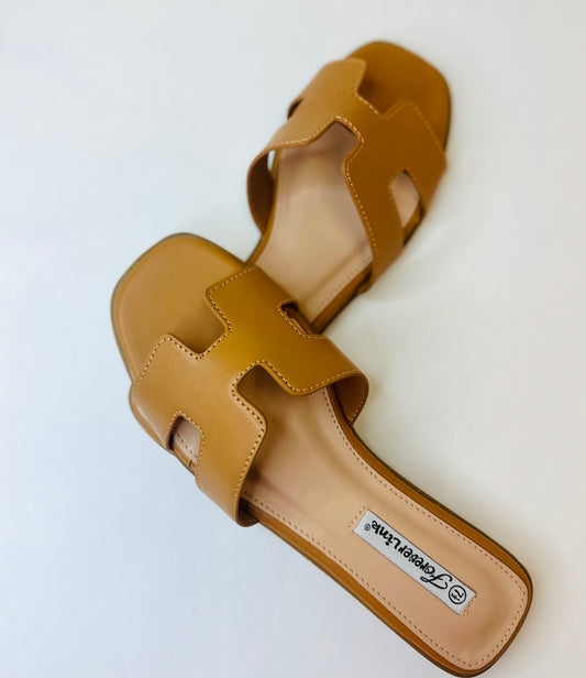 Tan Slip On Sandal
