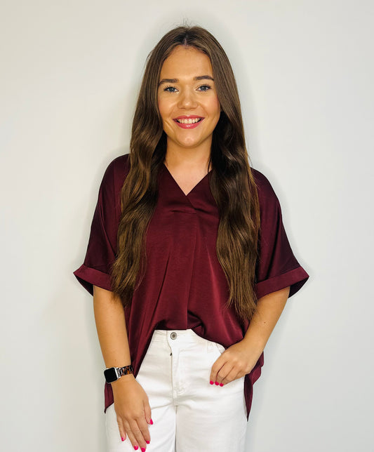 Burgundy Wave Top