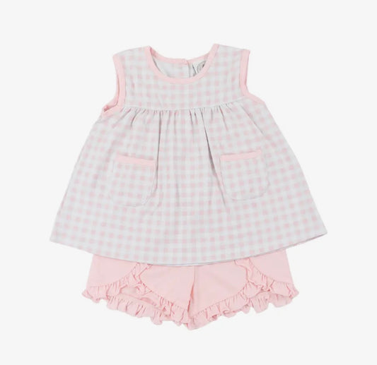 Pink Gingham Short Set