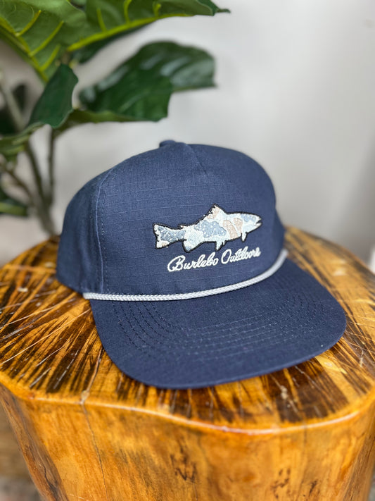 Burlebo Navy Camo Fish Rope Hat
