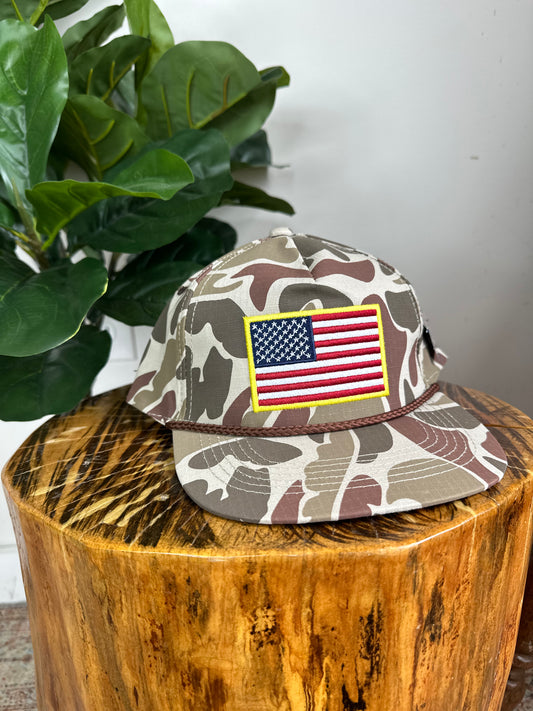 Burlebo American Flag Camo Rope Hat