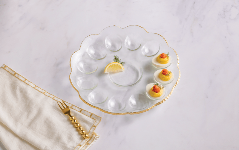 Gold Glass Deviled Egg Tray