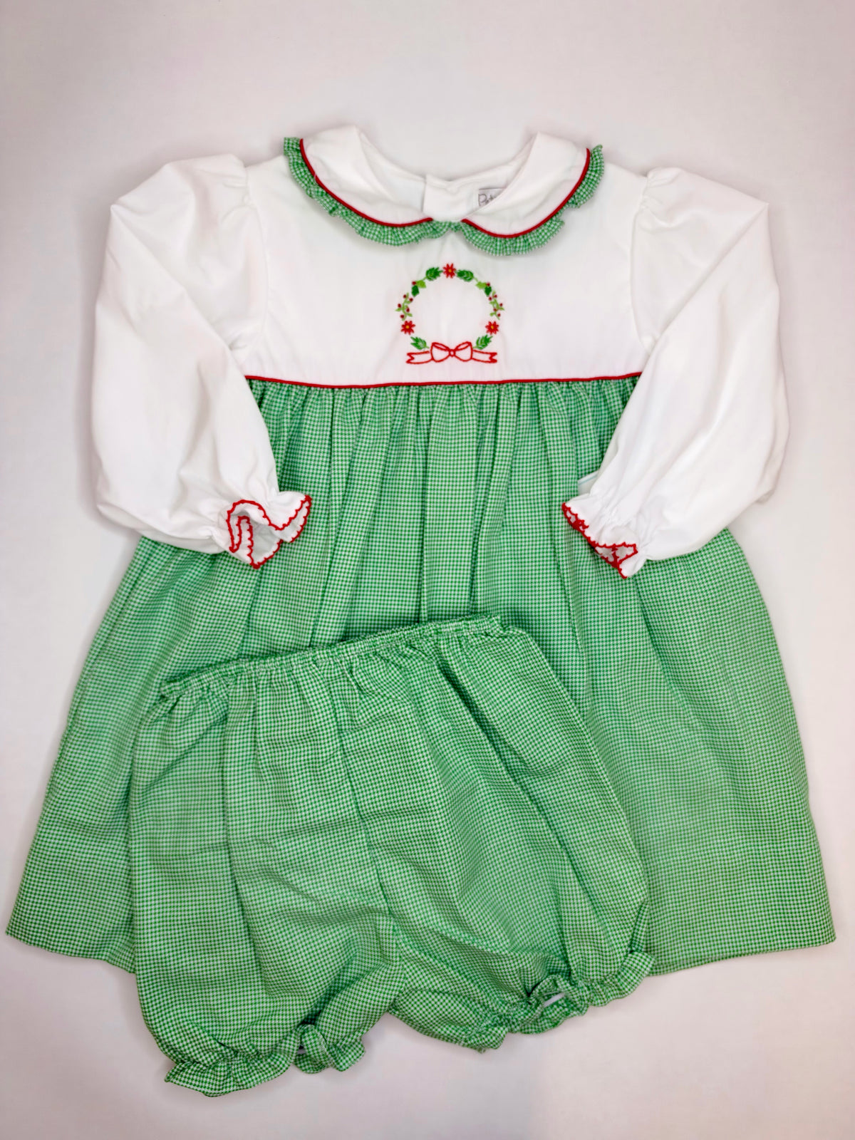 Smocked Christmas Wreath Dress