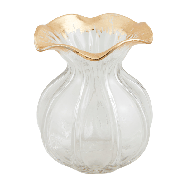 Small Gold Edge Ruffle Vase