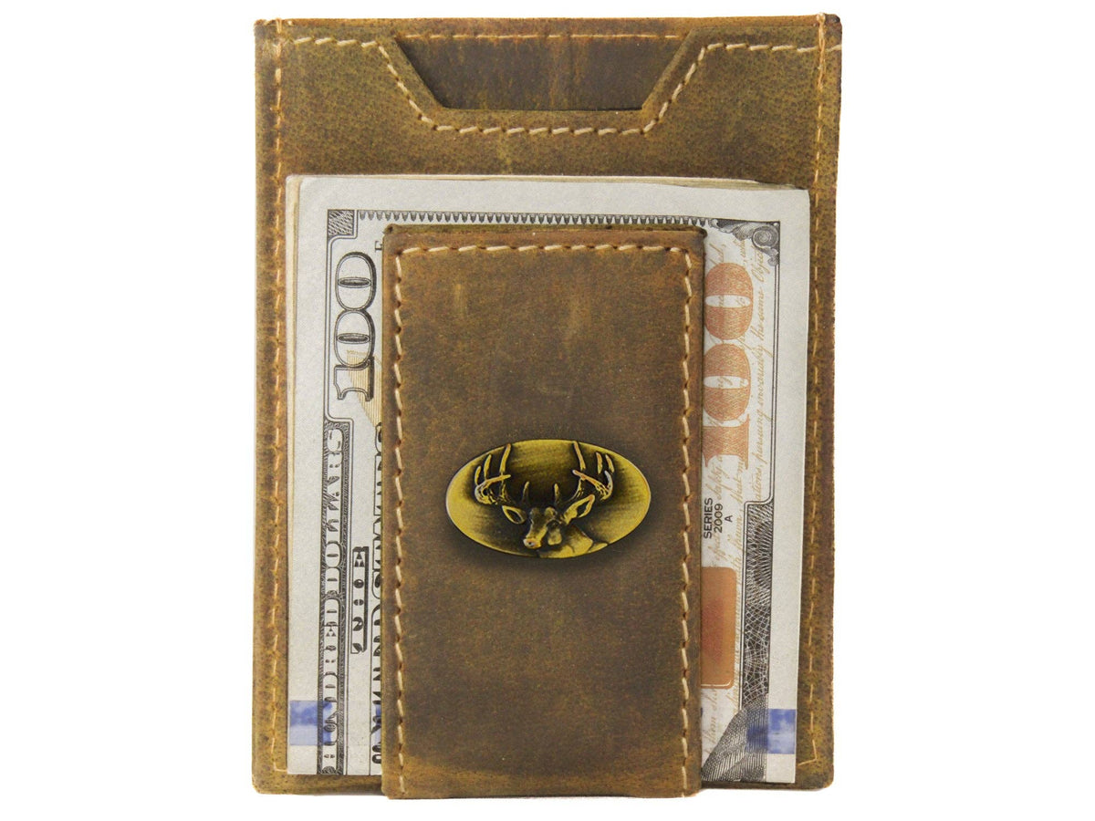 Leather Magnetic Front Pocket Wallet - Buck