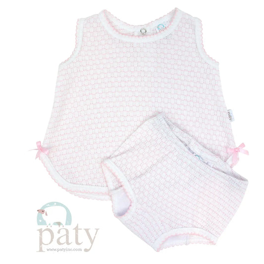 Pink Knit Diaper Set