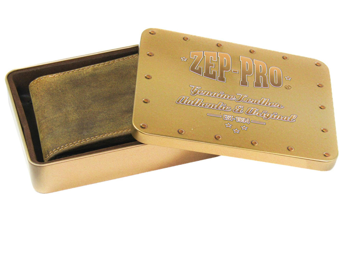 Vintage Leather Trifold Wallet - Mallard