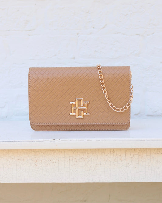 Bryn Clutch/Crossbody - Woven Tan