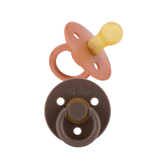 Chocolate + Caramel 0-6m Itzy Soother™ Natural Rubber Paci Sets