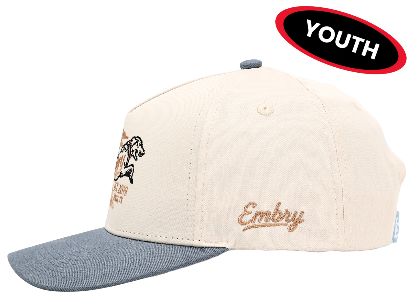 Embry Youth Hat - Cream/Blue Retriever