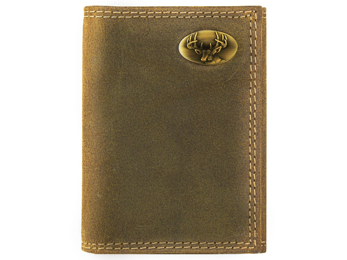 Vintage Leather Trifold Wallet - Buck