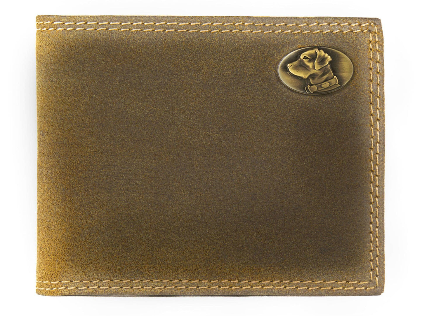 Vintage Tan Leather Bifold Wallet - Lab