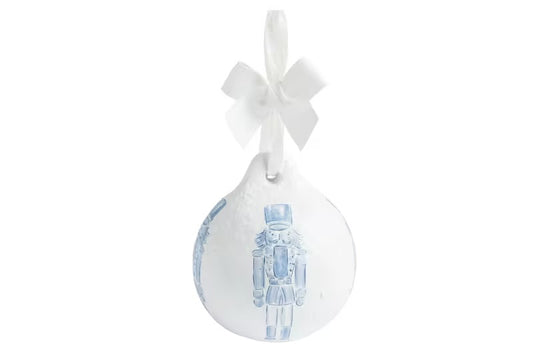Blue Nutcracker Paper Mache Ornament