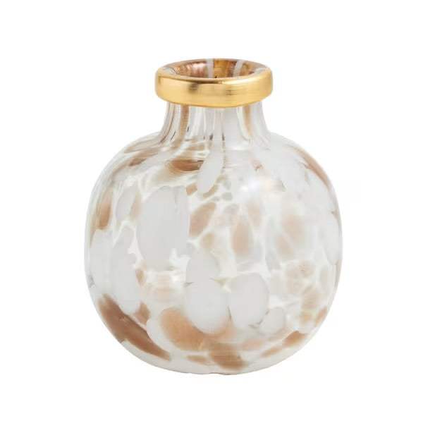 Large White and Gold Tortoise Vase